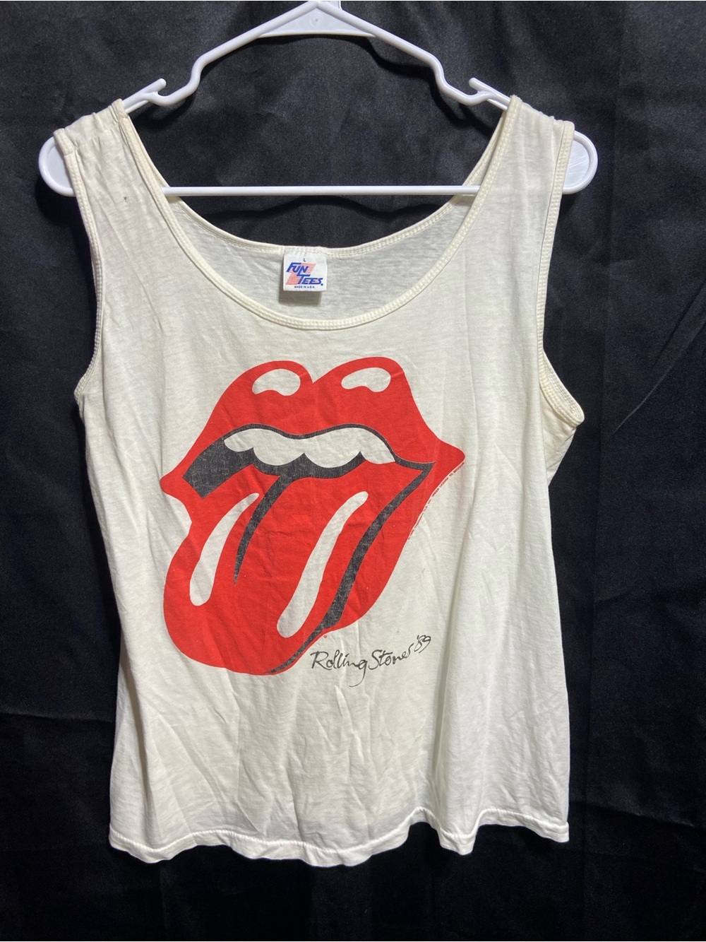 Rolling Stones Brockum 1989  Tank Top with Red Tongue Graphic